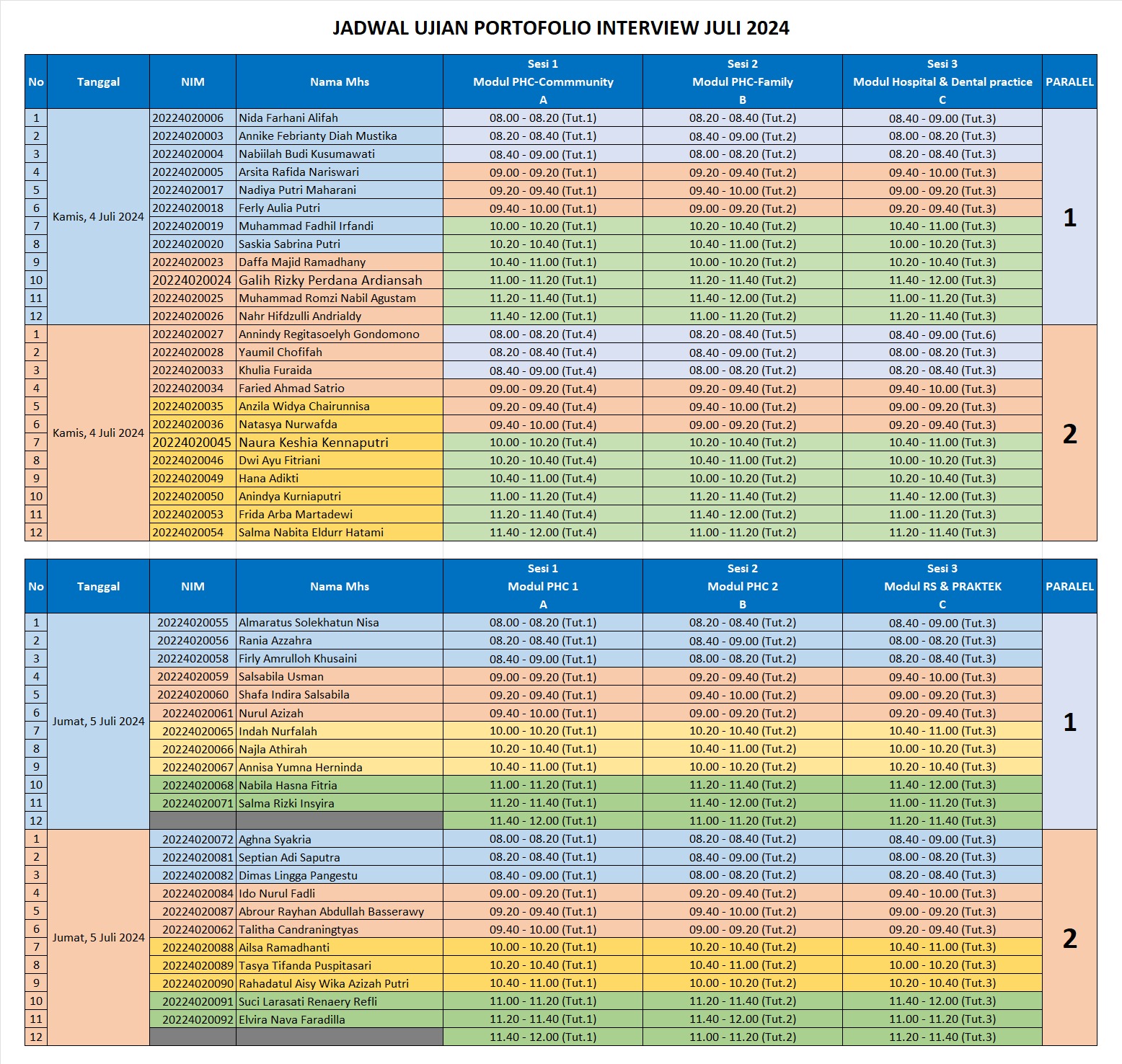 JADWAL UJIAN PORTOFOLIO INTERVIEW JULI 2024